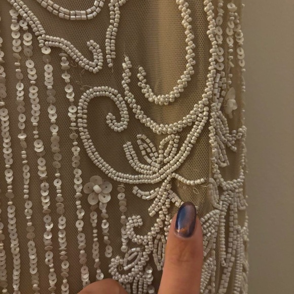 BHLDN White/Cream Beaded Gown - Size 4 - Picture 8 of 9